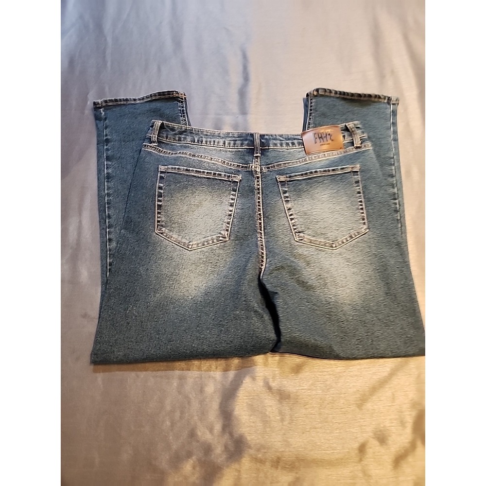 Frye Women's Wide-Leg Denim Jeans 12/31 Blue Wash Jeans Regular/high Waisted
